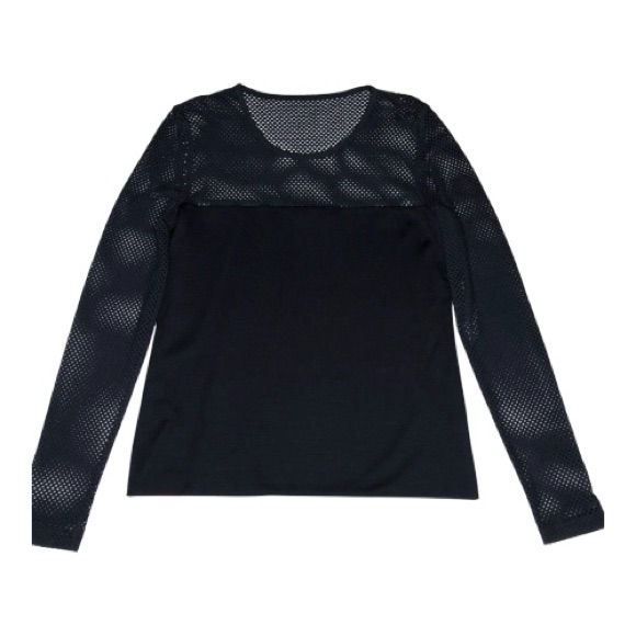 Akris Punto Black Mesh Yoke & Long Sleeve